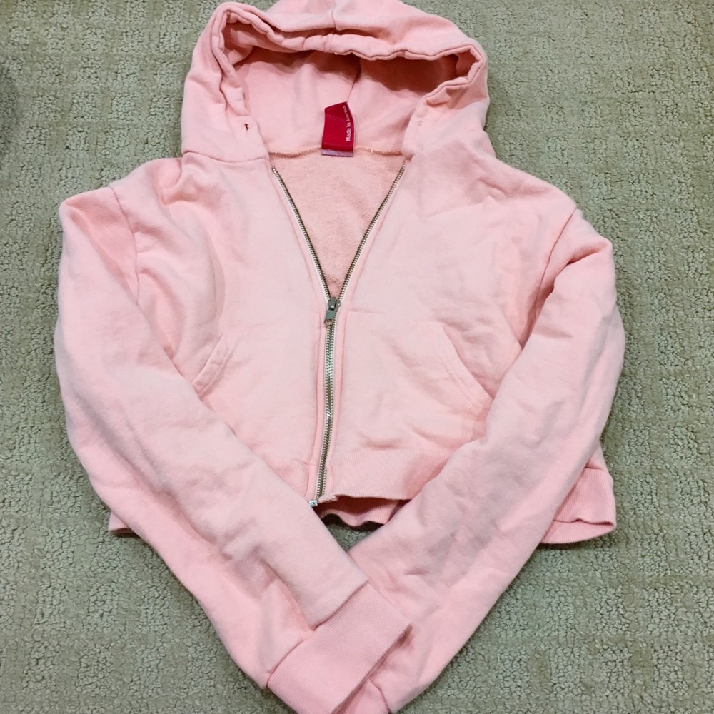 🌸Coral Cropped Hoodie